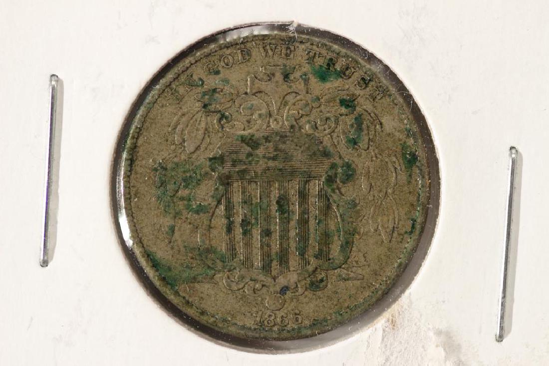 1866 WITH RAYS SHIELD NICKEL (FINE) (1 of 2)