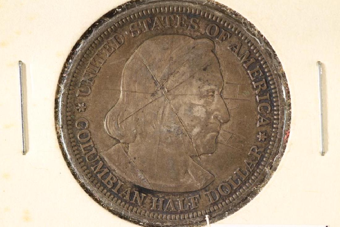 1892 COLOMBIAN EXPOSITION HALF DOLLAR W / GRAFFITI (1 of 2)