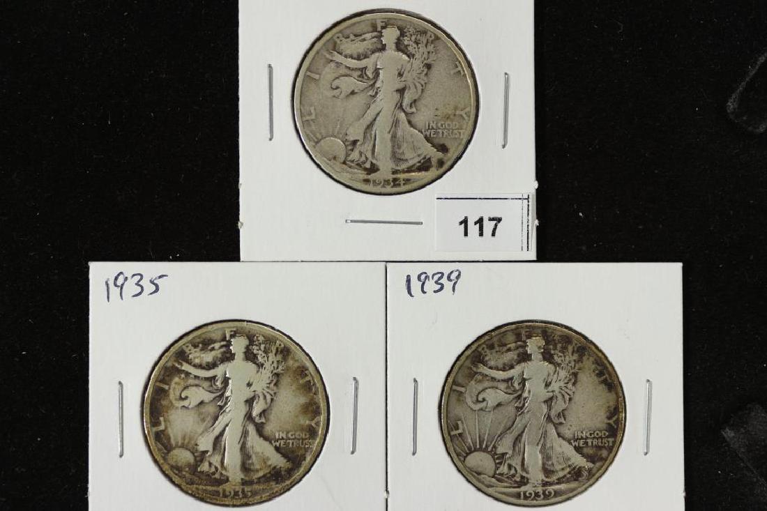 1934-D,35 & 39 WALKING LIBERTY HALF DOLLARS (1 of 2)
