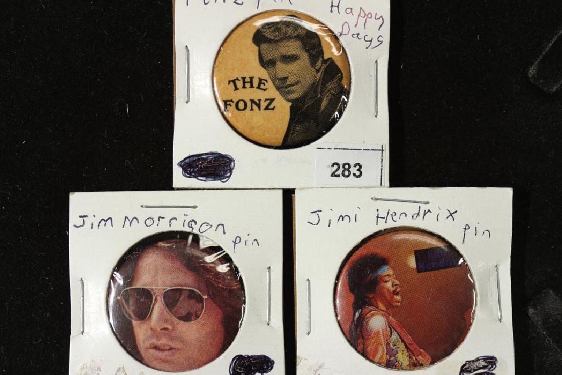 3 ASSORTED VINTAGE 1 1/4" PINBACK BUTTONS FONZ (1 of 2)