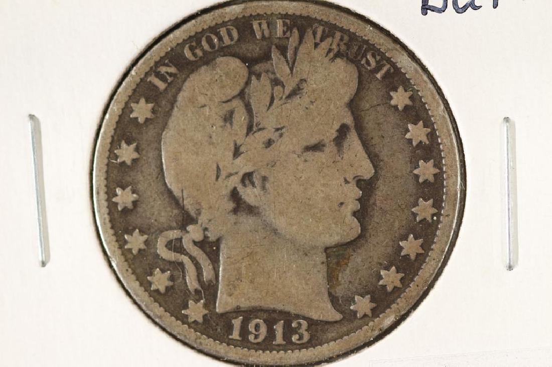 1913 BARBER HALF DOLLAR VERY GOOD KEY DATE (1 of 2)