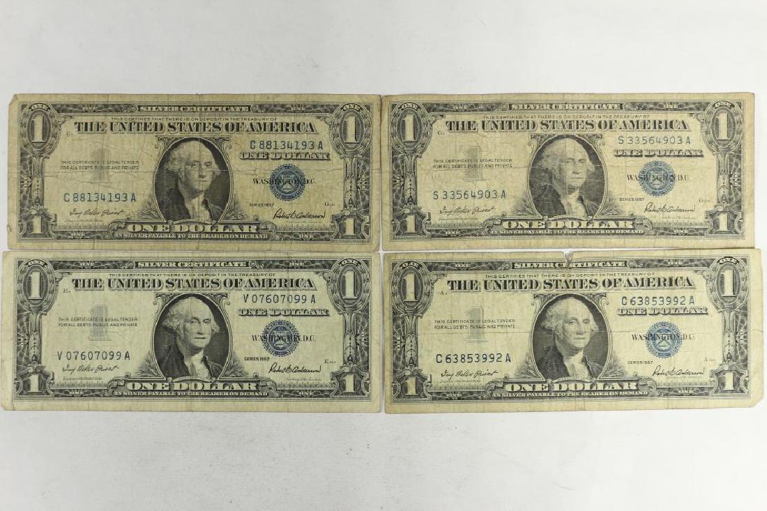 4 ASSORTED 1957 $1 SILVER CERTIFICATES BLUE SEAL (1 of 2)