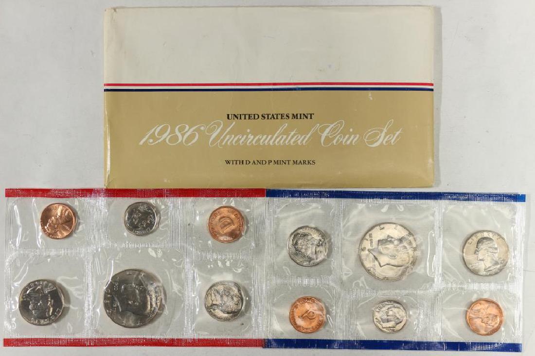 1986 US MINT SET (UNC) P/D (WITH ENVELOPE) (1 of 2)