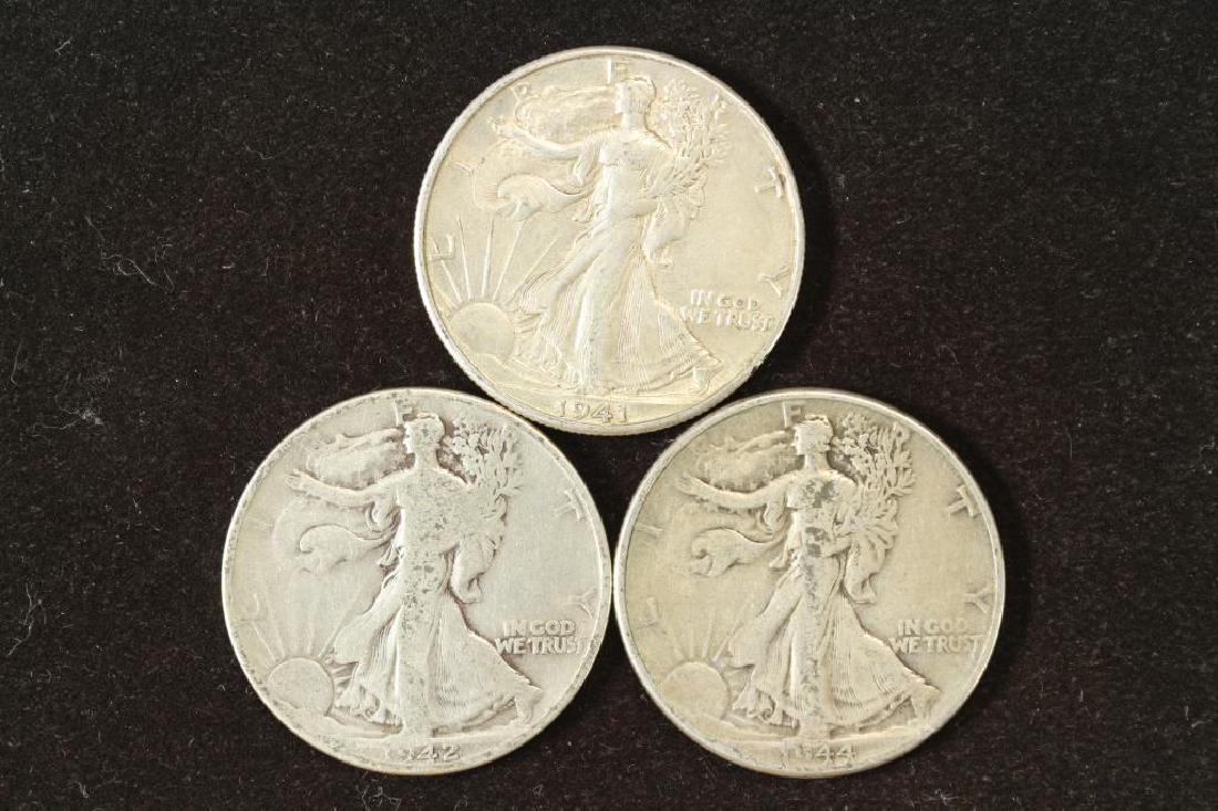 1941-D,1942 & 1944 WALKING LIBERTY HALF DOLLARS (1 of 2)