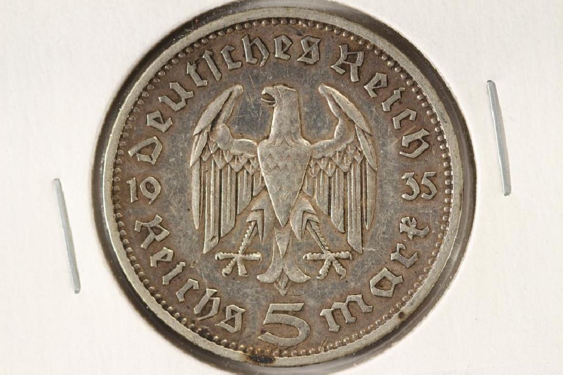 1935-A GERMAN SILVER 5 MARKS .4016 OZ. ASW (1 of 2)