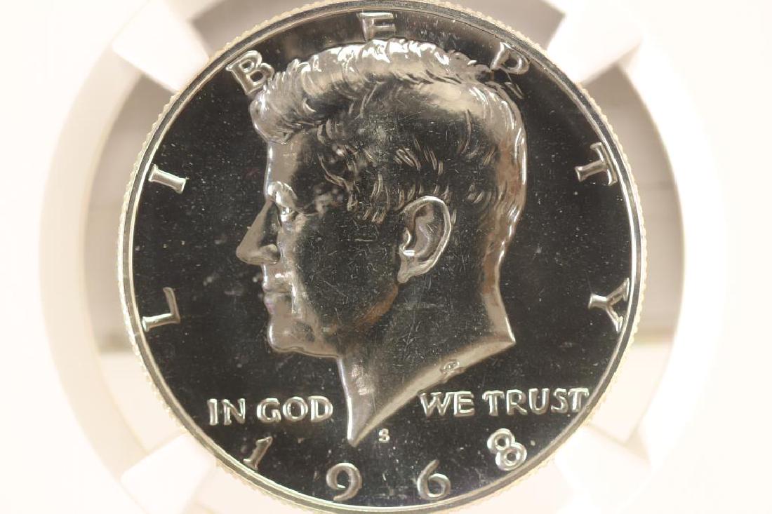 1968-S 40% SILVER JOHN F. KENNEDY HALF NGC PF68: You must call us at 1-763-862-8302 or email us at bidalotauction@aol.com with your credit card number directly. Thanks.