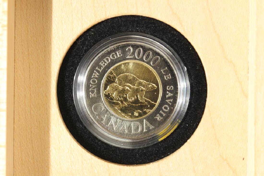 2000 CANADA $2 SPECIMEN POLAR BEAR-KNOWLEDGE: IN MAPLE CASE, ORIGINAL ROYAL CANADIAN MINT PACKAGING