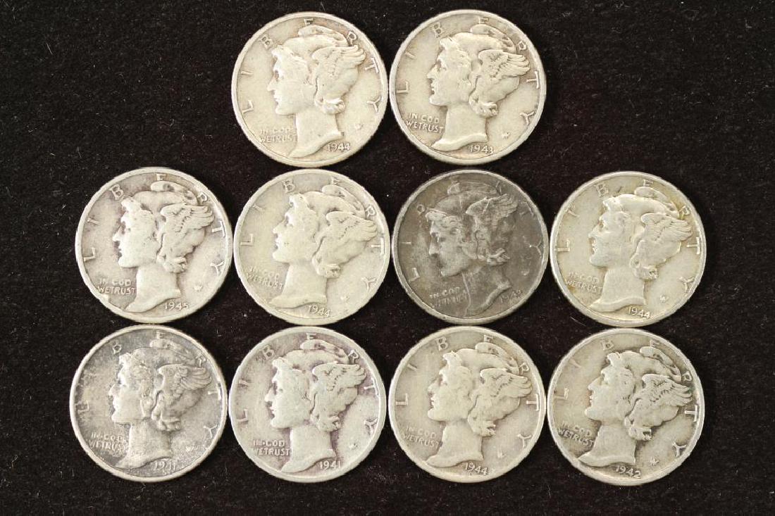 10 ASSORTED 1940'S MERCURY DIMES (1 of 2)