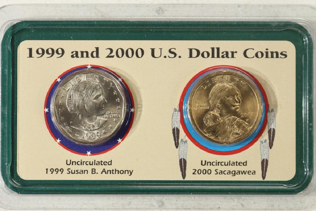 1999 UNC SBA DOLLAR & 2000 UNC SACAGAWEA DOLLAR (1 of 2)