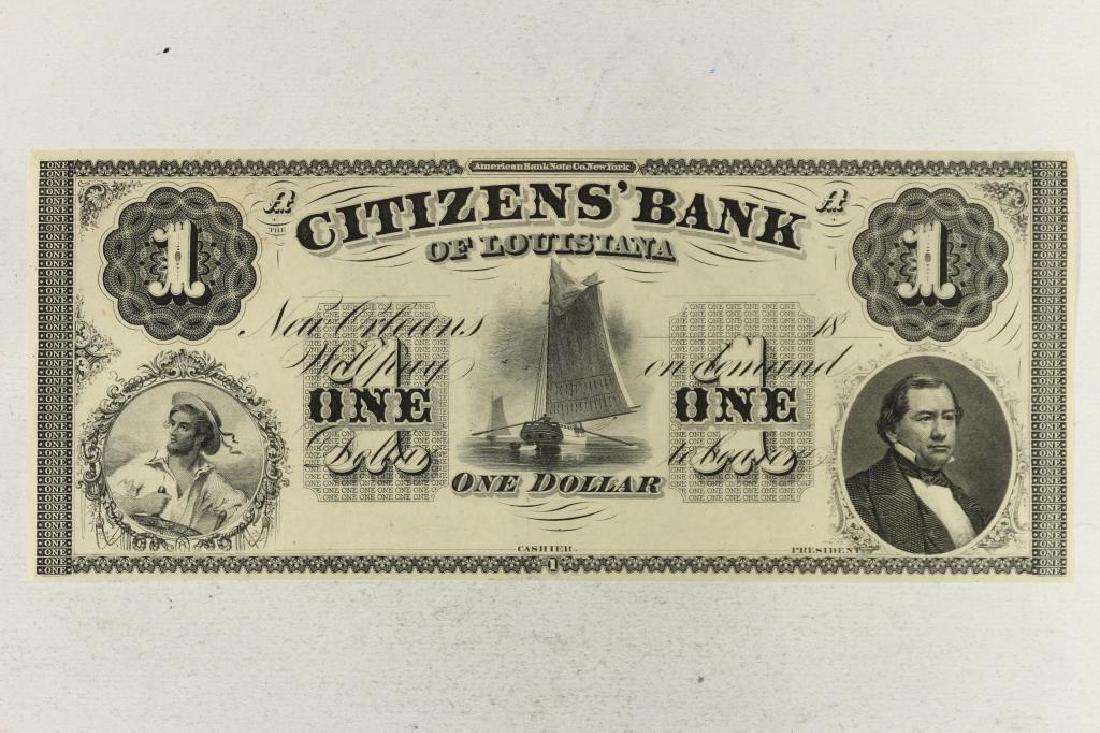 1800'S CITIZENS BANK OF LOUISIANA $1 CRISP UNC: You must call us at 1-763-862-8302 or email us at bidalotauction@aol.com with your credit card number directly. Thanks.