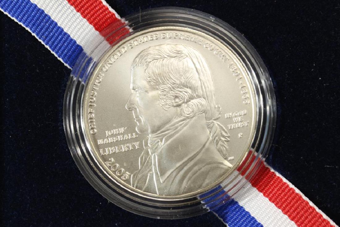 2005 US MINT CHIEF JUSTICE JOHN MARSHALL UNC: SILVER DOLLAR, ORIGINAL US MINT PACKAGING