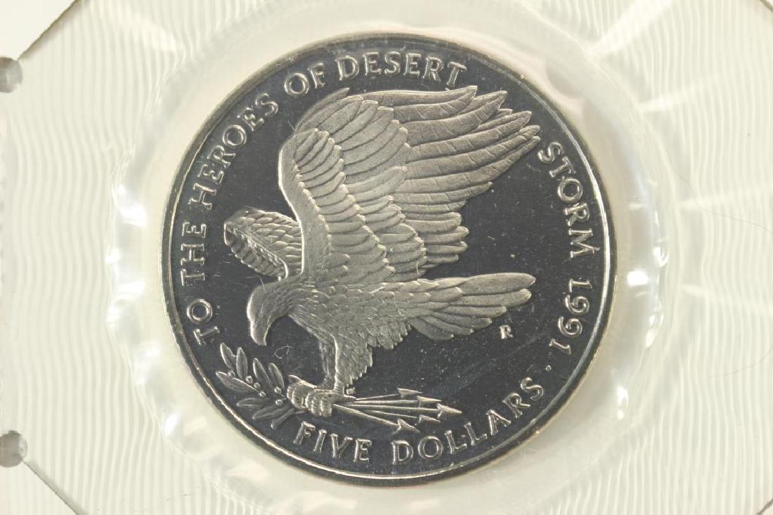1991 MARSHALL ISLANDS $5 COMMEMORATIVE COIN: BRILLIANT UNC, HEROES OF DESERT STORM