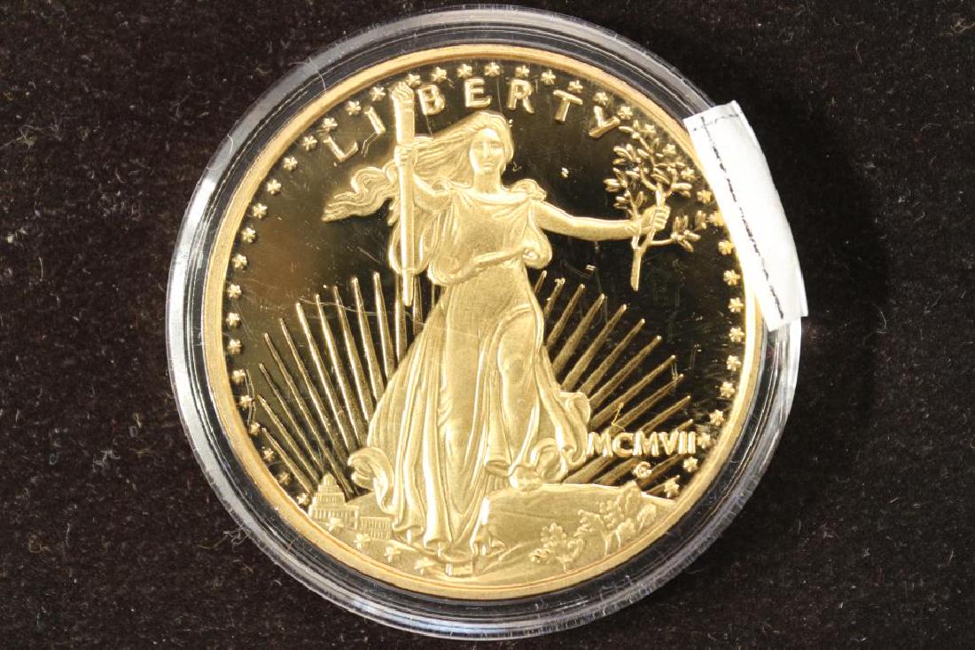 1 TROY OZ .999 FINE SILVER GOLD PLATED .999 FINE (1 of 2)