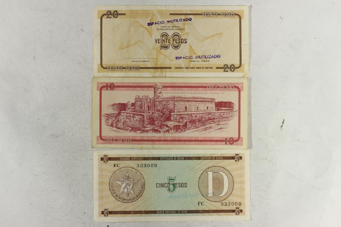 CUBA 5,10 & 20 PESOS FOREIGN EXCHANGE CERTIFICATES (1 of 2)