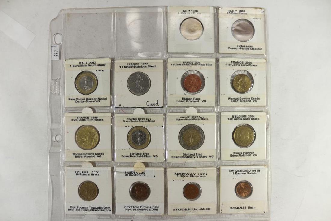 14 ASSORTED FOREIGN COINS ITALY, FRANCE, BELGIUM, (1 of 2)