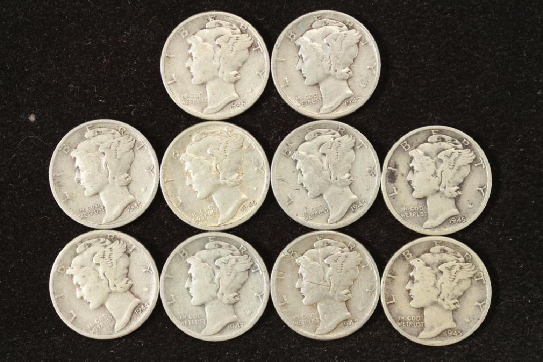 10 ASSORTED 1940'S MERCURY DIMES (1 of 2)