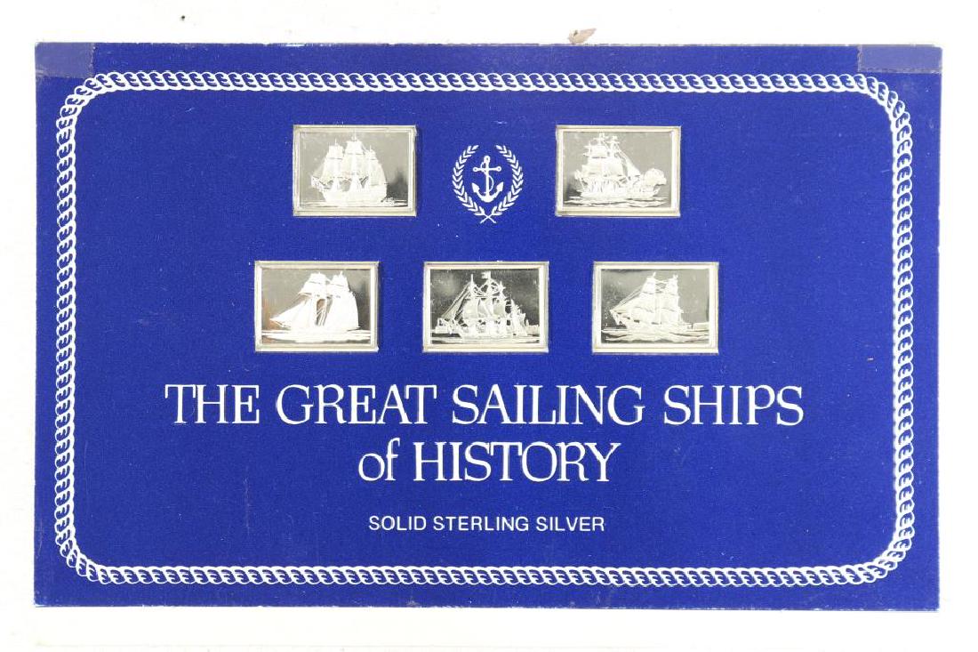THE GREAT SAILING SHIPS OF HISTORY. FIVE 1/10 OZ. (1 of 2)