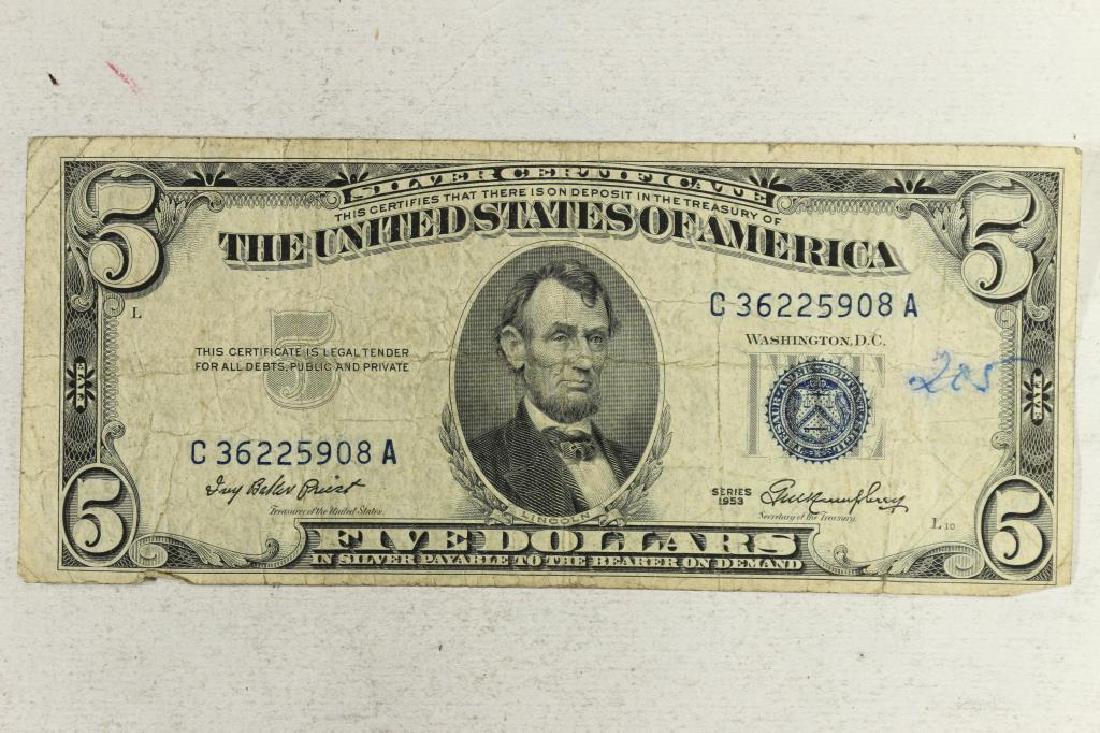 1953 $5 SILVER CERTIFICATE BLUE SEAL (1 of 2)