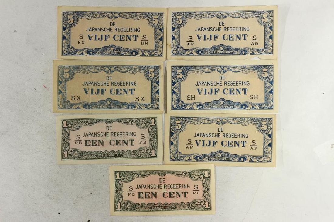 WWII JAPANESE INVASION CURRENCY 2-ONE CENT AND: 5-FIVE CENT
