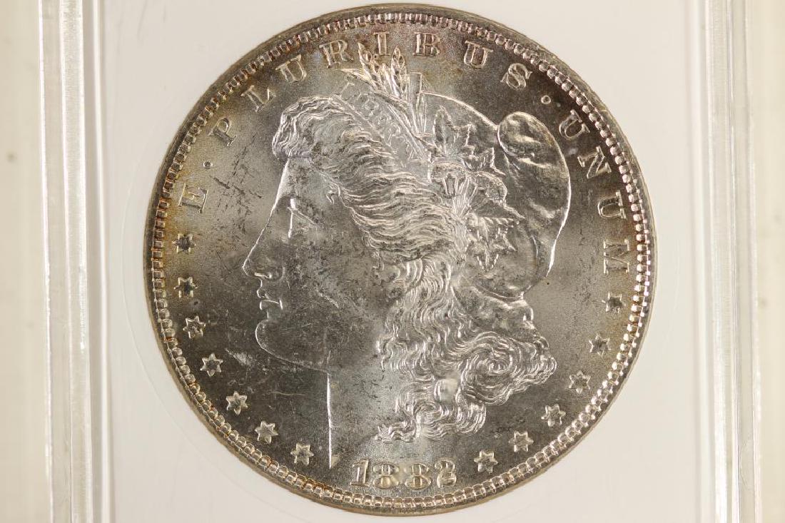 1882 MORGAN SILVER DOLLAR ANACS MS62 (1 of 3)