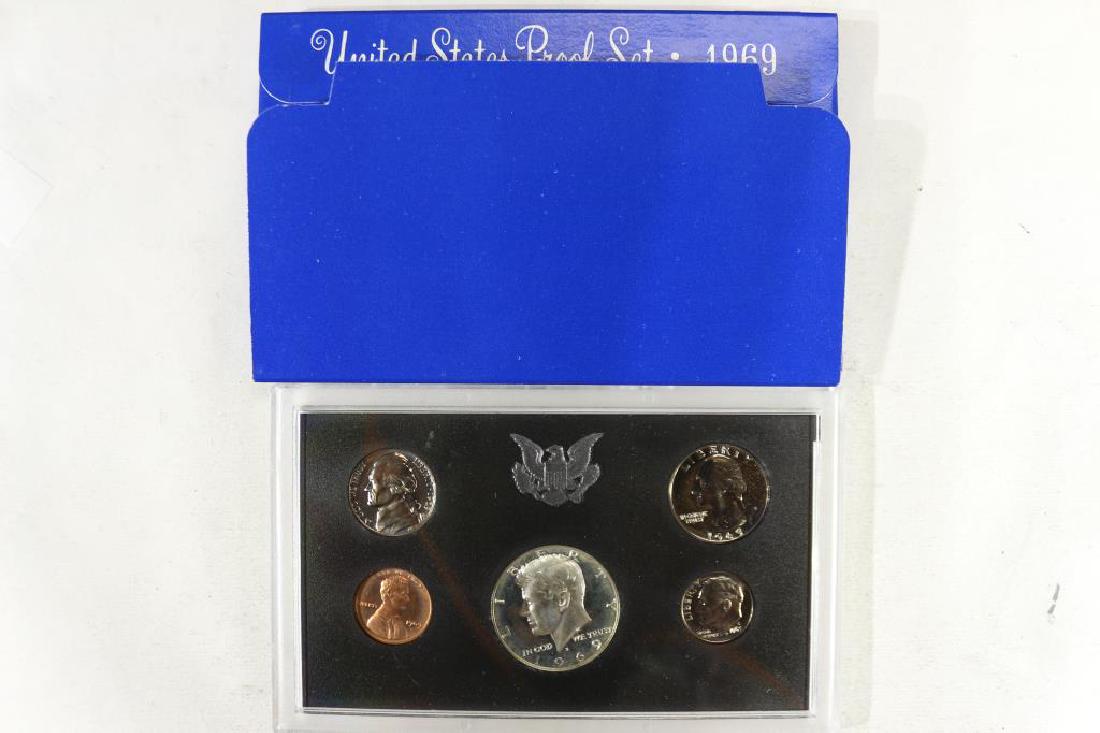 1969 US PROOF SET WITH BOX, 40% SILVER JFK HALF (1 of 2)
