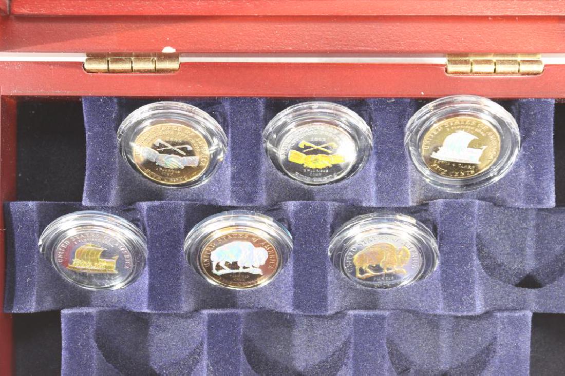 6 HOLOGRAPHIC 2004 & 05 JEFFERSON NICKELS: IN CHERRY WOOD CASE