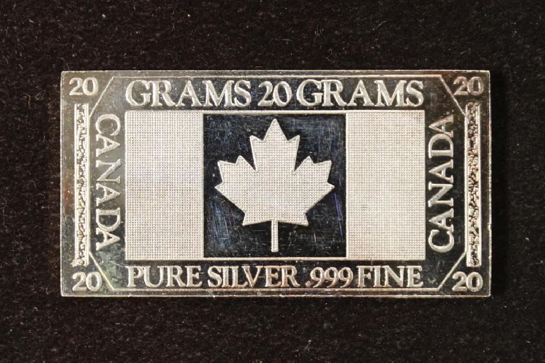 20 GRAM .999 FINE SILVER PROOF BAR CANADA FLAG (1 of 2)