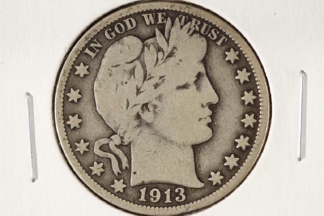 1913 BARBER HALF DOLLAR VERY GOOD KEY DATE (1 of 2)