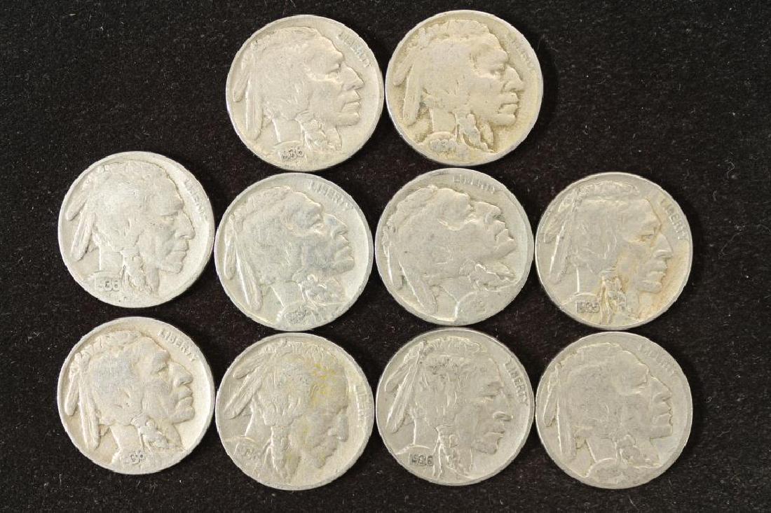 10 ASSORTED FULL DATE 1930'S BUFFALO NICKEL (1 of 2)