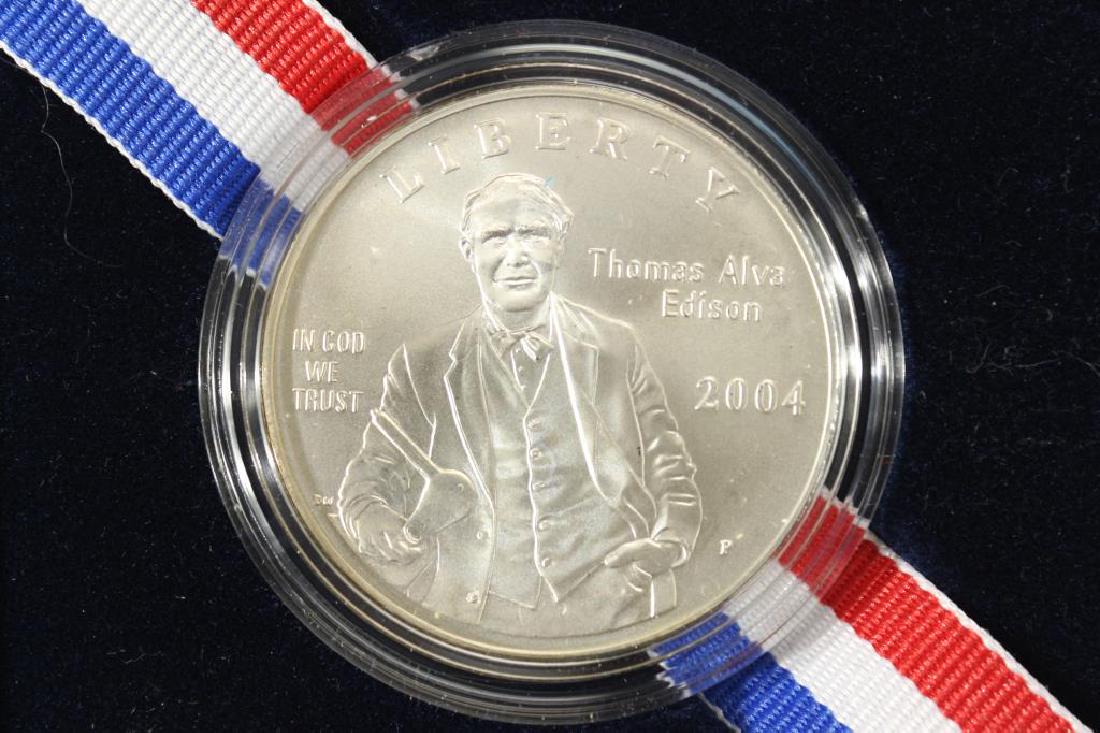 2004 THOMAS ALVA EDISON COMMEMORATIVE UNC SILVER (1 of 3)