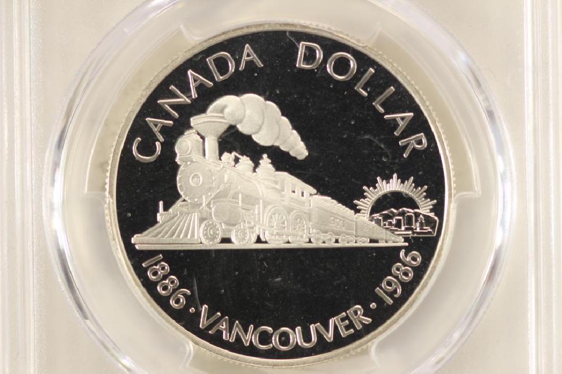 1986 CANADA VANCOUVER SILVER DOLLAR PCGS PR69 DCAM (1 of 3)