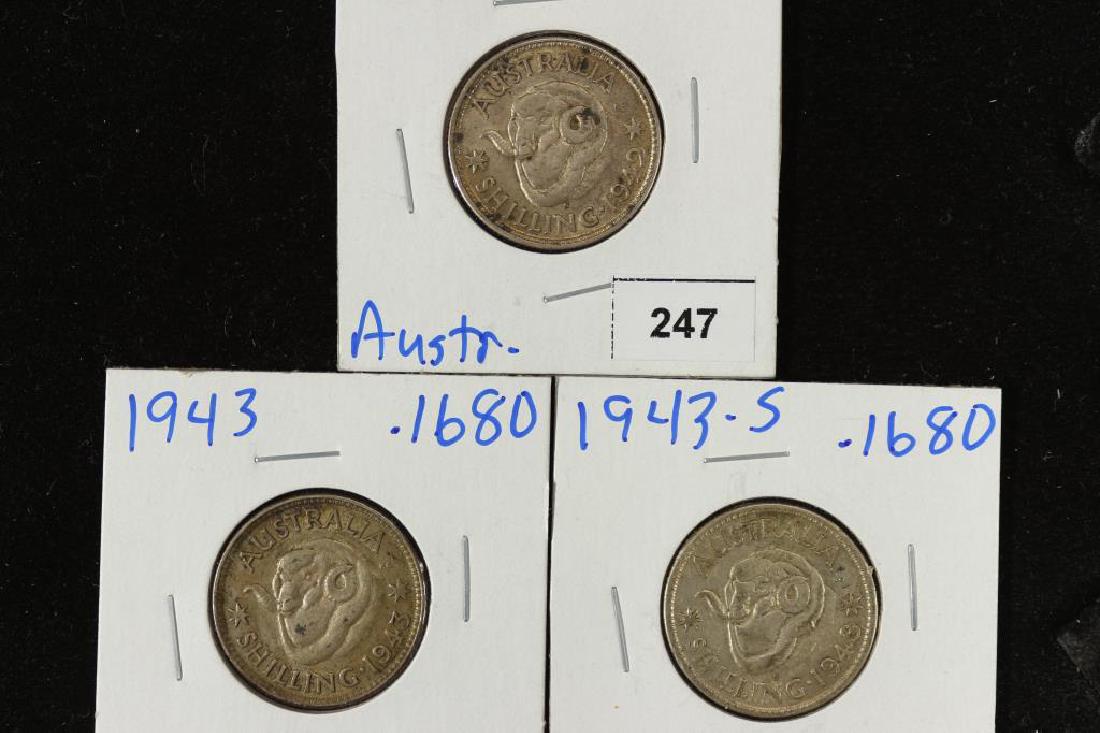 1942-S,43 & 43-S AUSTRALIA SILVER SHILLINGS (1 of 2)