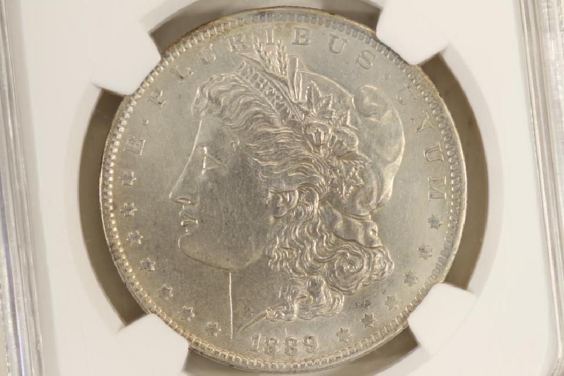 1889-O MORGAN SILVER DOLLAR NGC AU DETAILS (1 of 3)