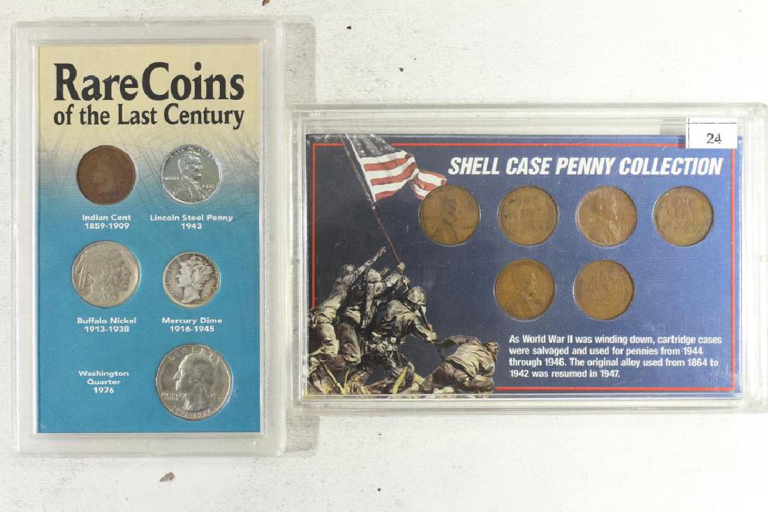 2 US COIN SETS SHELL CASE PENNY COLLECTION AND (1 of 2)