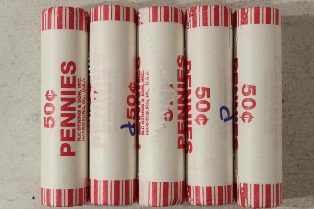5-50 CENT ROLLS OF 2010-P SHIELD LINCOLN CENTS BU (1 of 1)