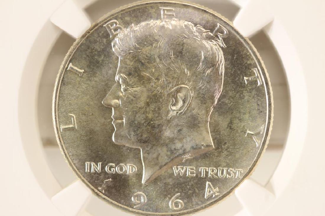 1964-D 90% SILVER KENNEDY HALF DOLLAR NGC MS66 (1 of 3)