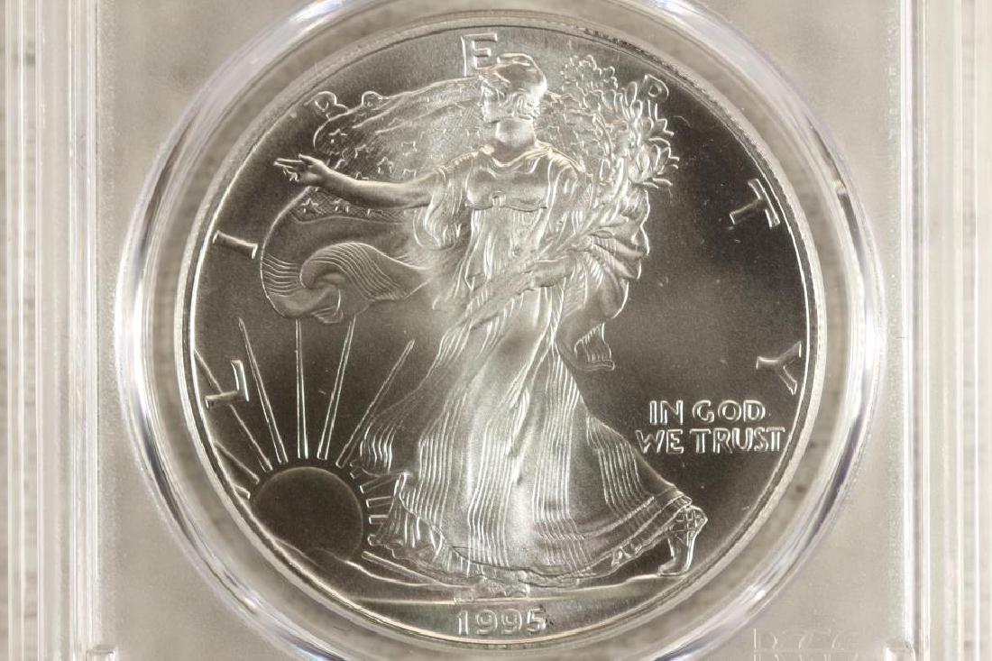 1995 AMERICAN SILVER EAGLE PCGS MS69 (1 of 3)