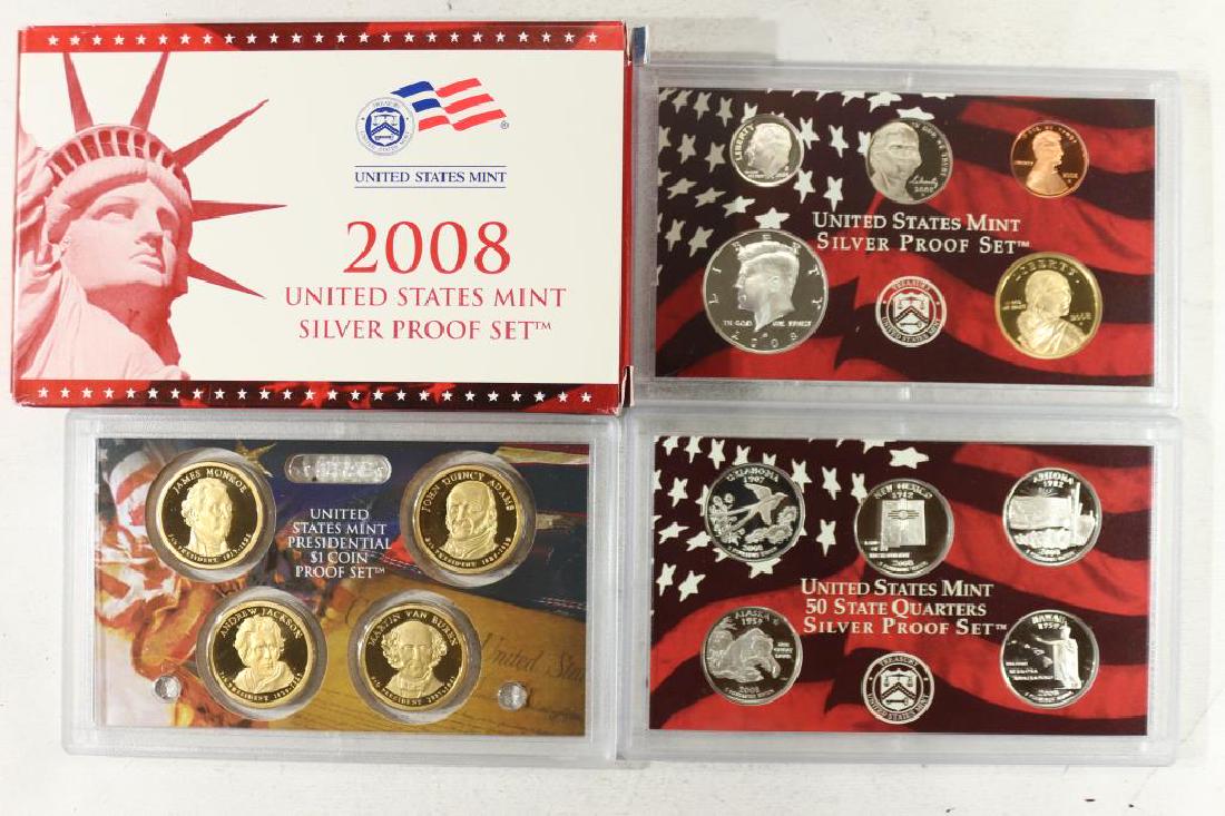 2008 US SILVER PROOF SET (WITH BOX) 14 PIECES (1 of 2)