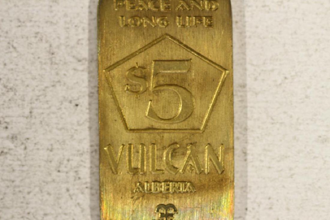 $5 VULCAN ALBERTA TRADE TOKEN (BRASS): SEE TITLE