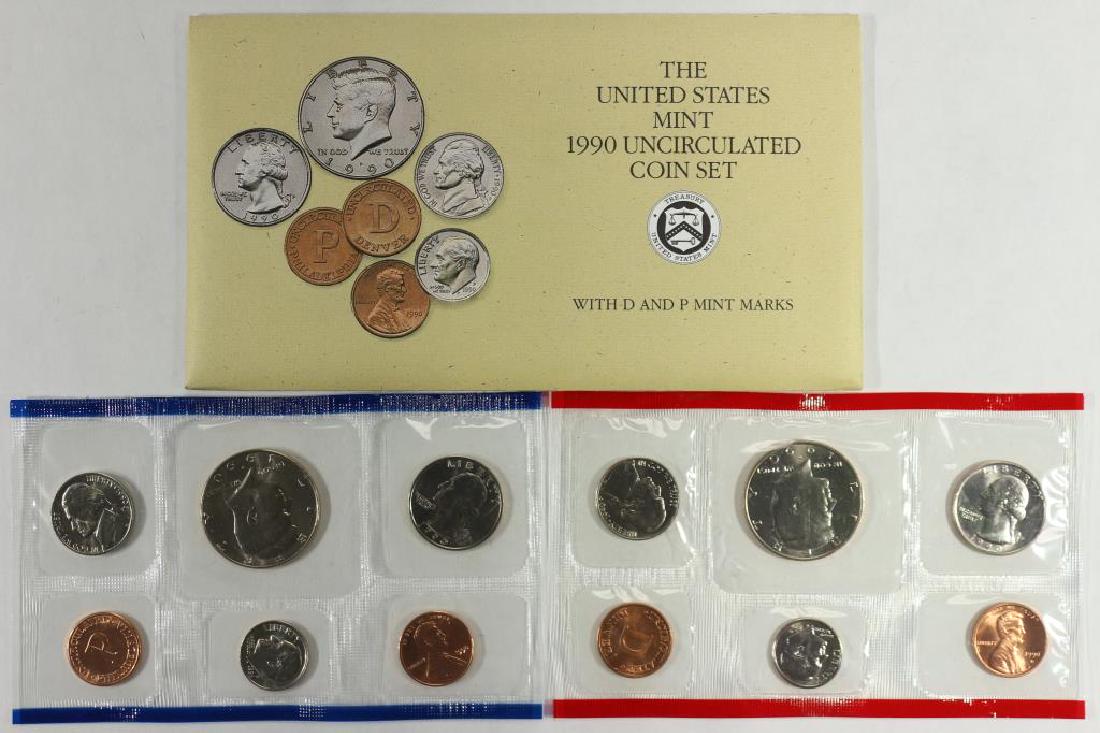 1990 US MINT SET (UNC) P/D (WITH ENVELOPE) (1 of 2)