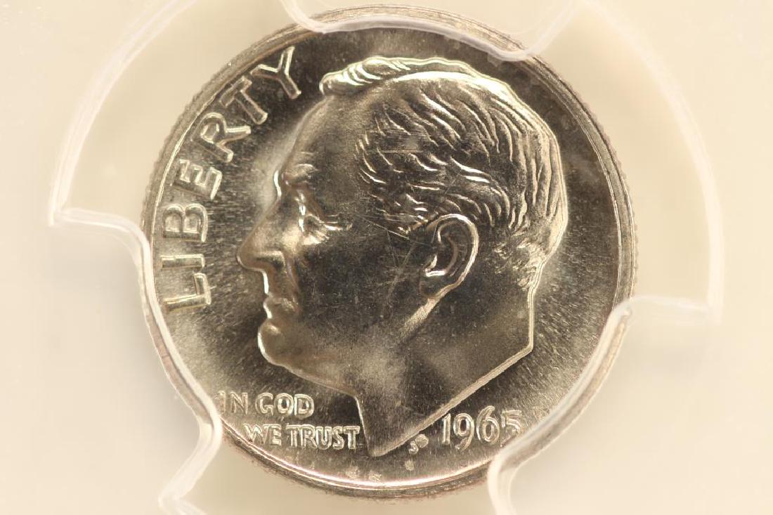 1965 SMS ROOSEVELT DIME PCGS SP66 (1 of 3)