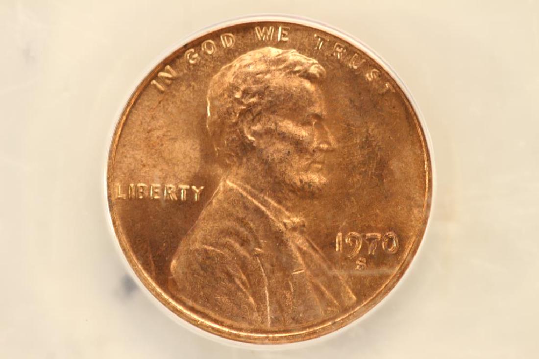 1970-S LARGE DATE LINCOLN CENT ANACS MS65RB (1 of 3)