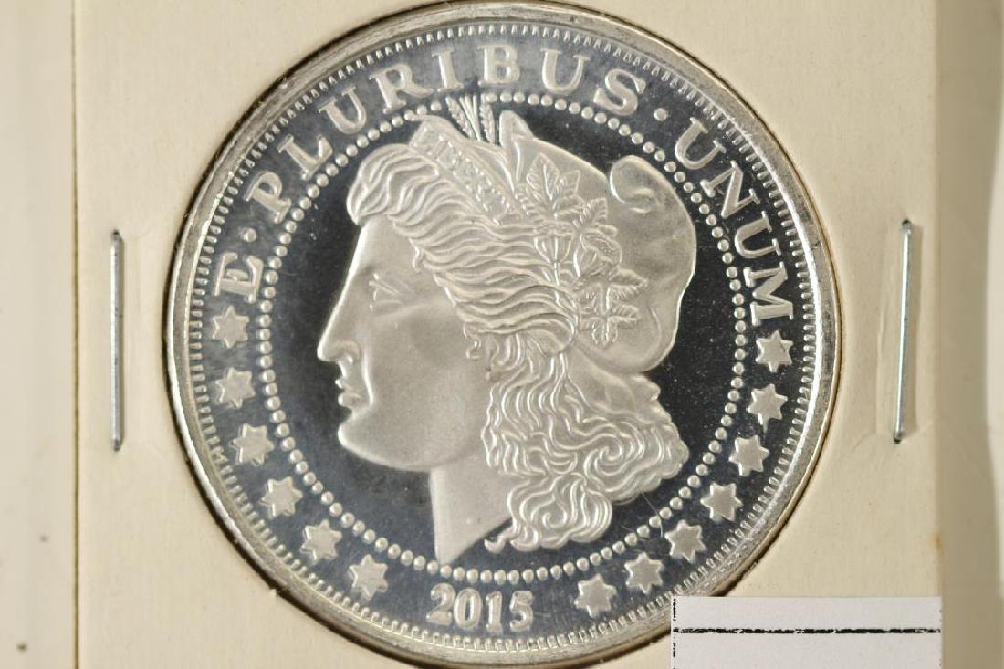 1 TROY OZ .999 FINE SILVER PROOF ROUND: 2015 MORGAN / EAGLE