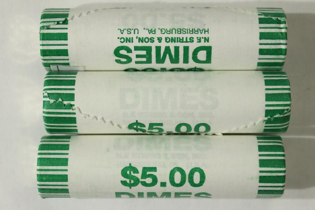 3-$5 ROLLS OF 2009-D ROOSEVELT DIMES BRILLIANT UNC: SEE TITLE