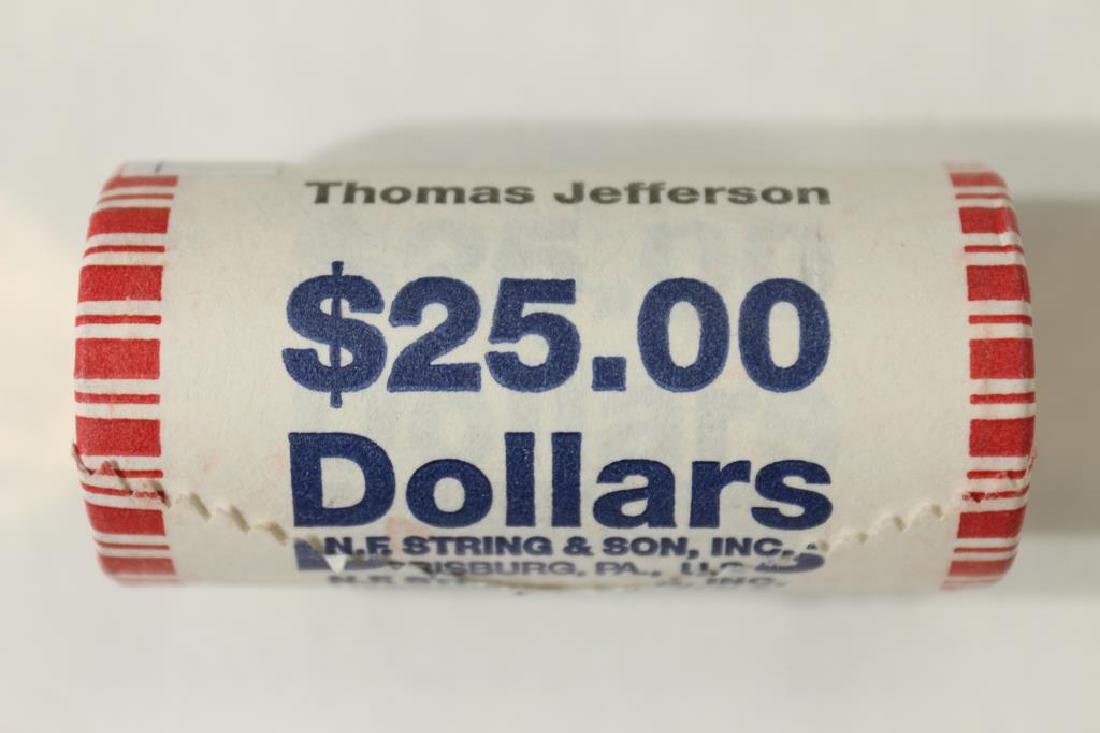 $25 ROLL OF 2007 THOMAS JEFFERSON PRESIDENTIAL: DOLLARS BRILLIANT UNC
