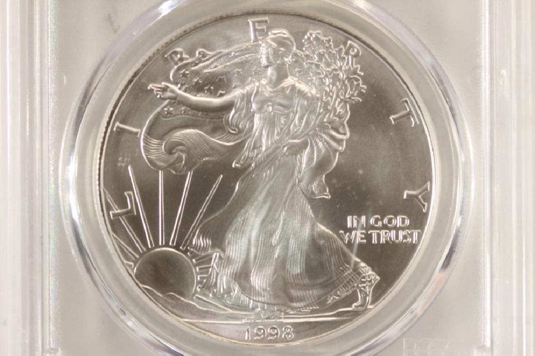 1998 AMERICAN SILVER EAGLE PCGS MS69 (1 of 3)