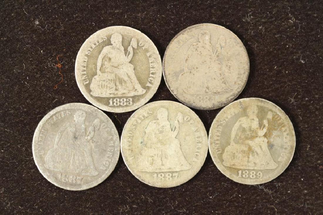 1883,84,87,87-S & 1889 SEATED LIBERTY DIMES (1 of 2)