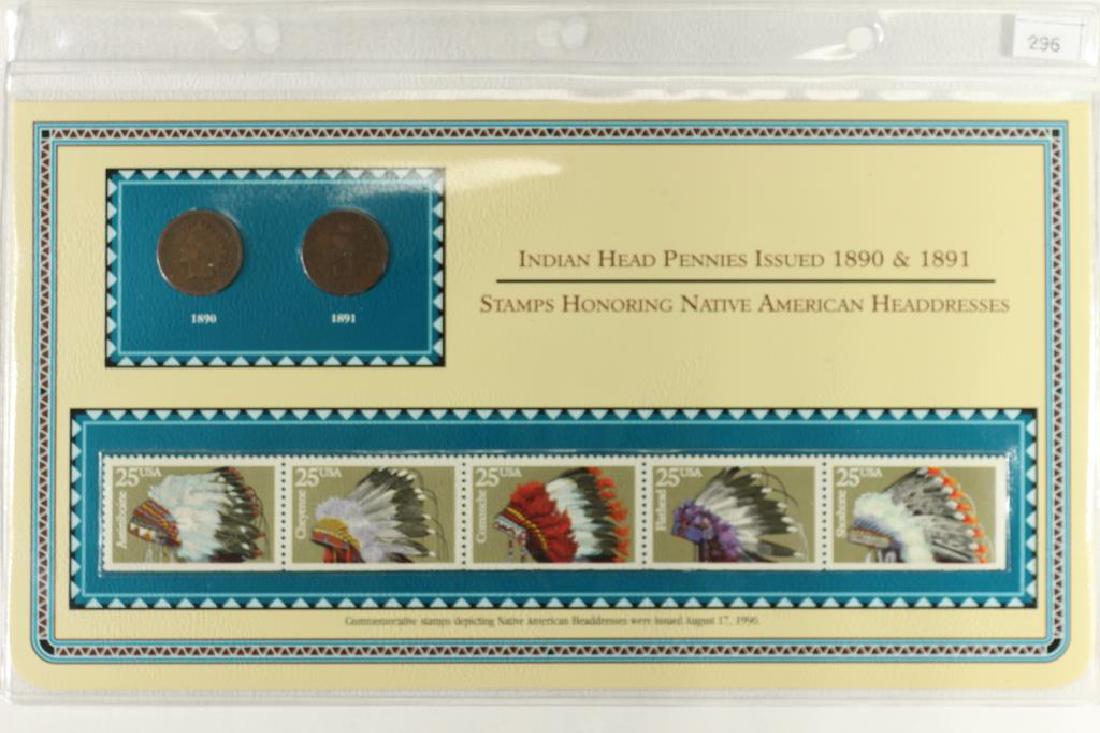 1890 & 1891 INDIAN HEAD CENTS AND STAMPS ON (1 of 2)