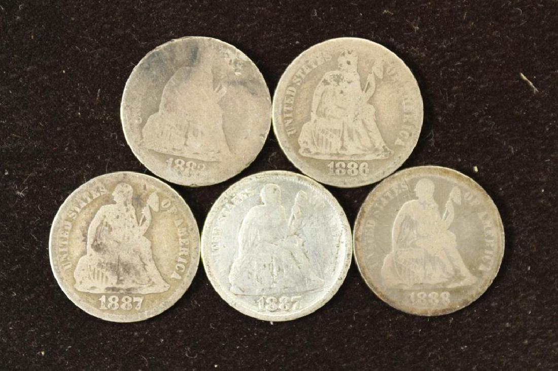 1882,86,2-1887 & 1888 SEATED LIBERTY DIMES (1 of 2)