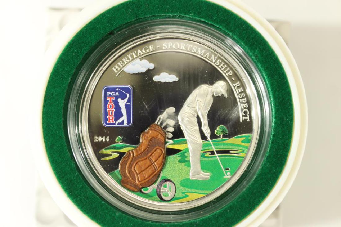 2014 COOK ISLANDS $5 SILVER PROOF COIN PGA (1 of 4)